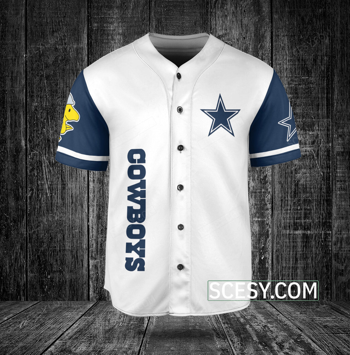 Dallas Cowboys Snoopy Baseball Jersey White