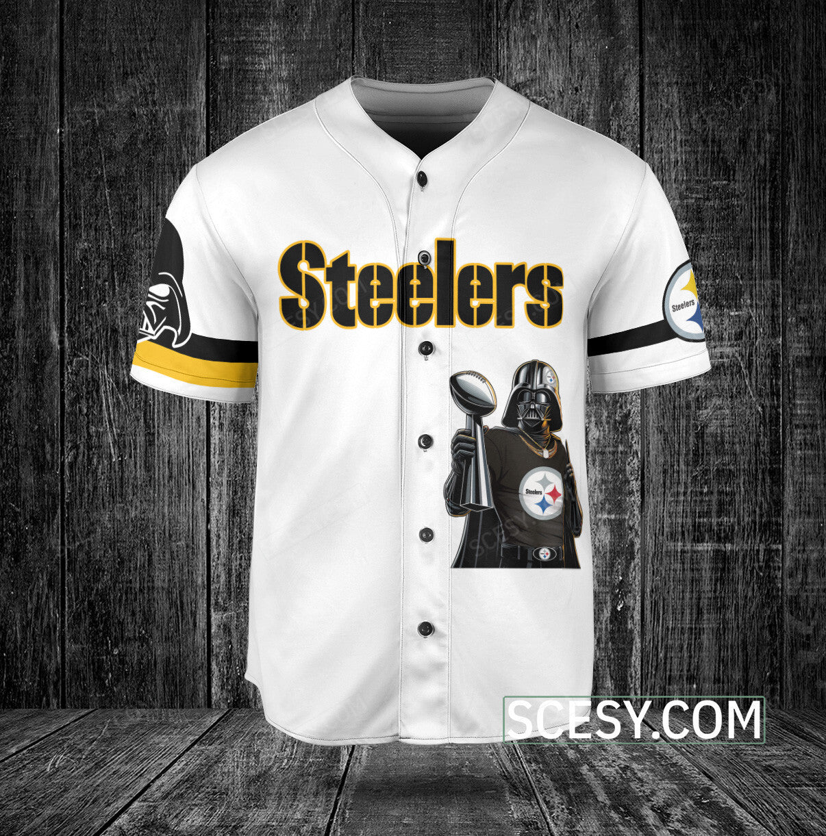 Pittsburgh Steelers Darth Vader Baseball Jersey White
