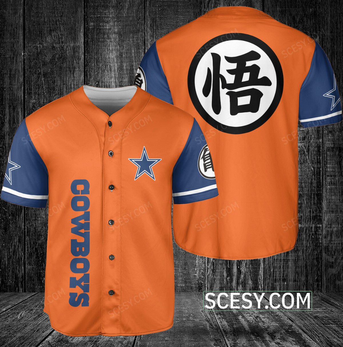 Dallas Cowboys Dragon Ball Baseball Jersey