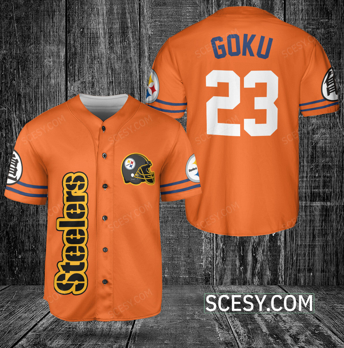Pittsburgh Steelers Dragon Ball Baseball Jersey Custom