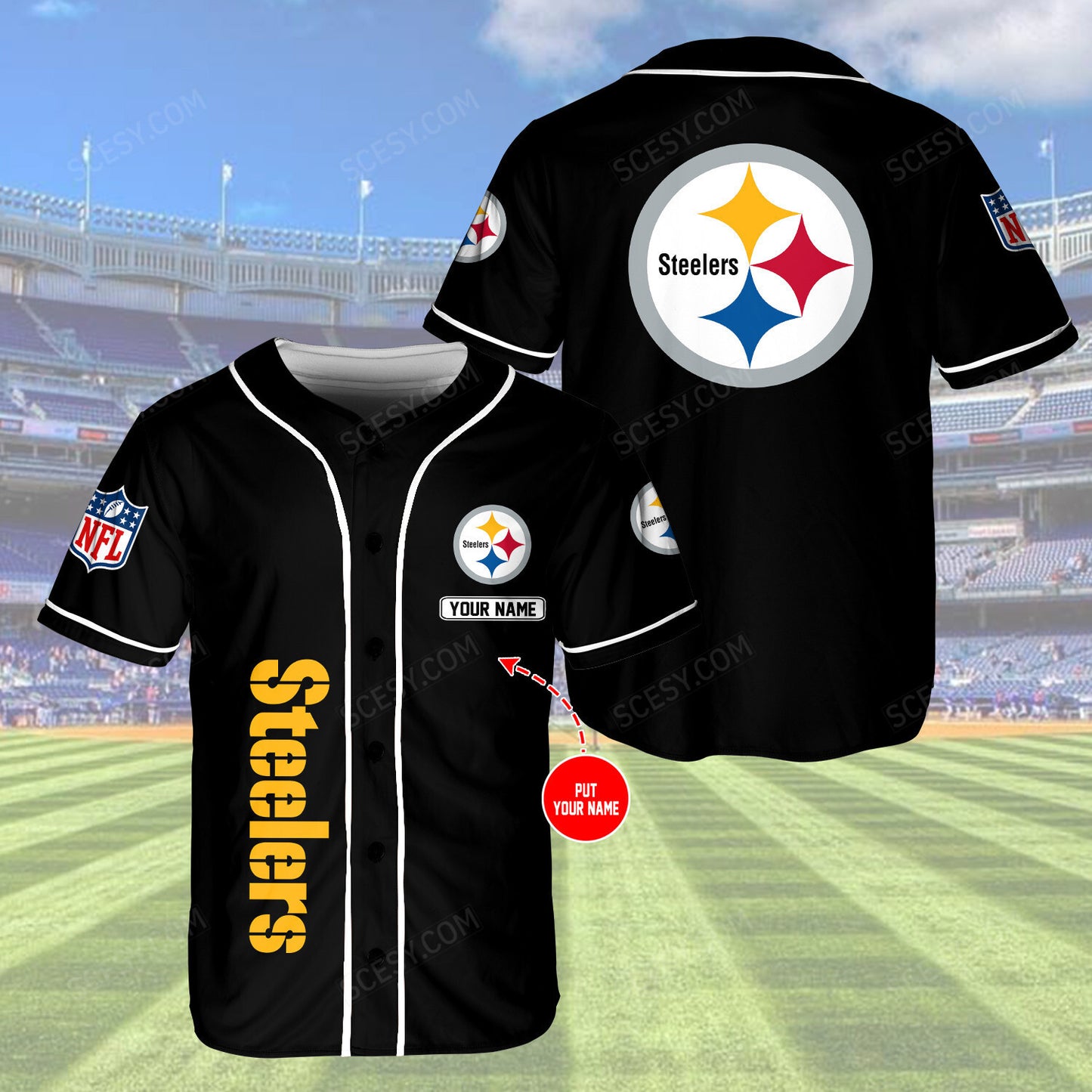 Pittsburgh Steelers Custom Baseball Jersey