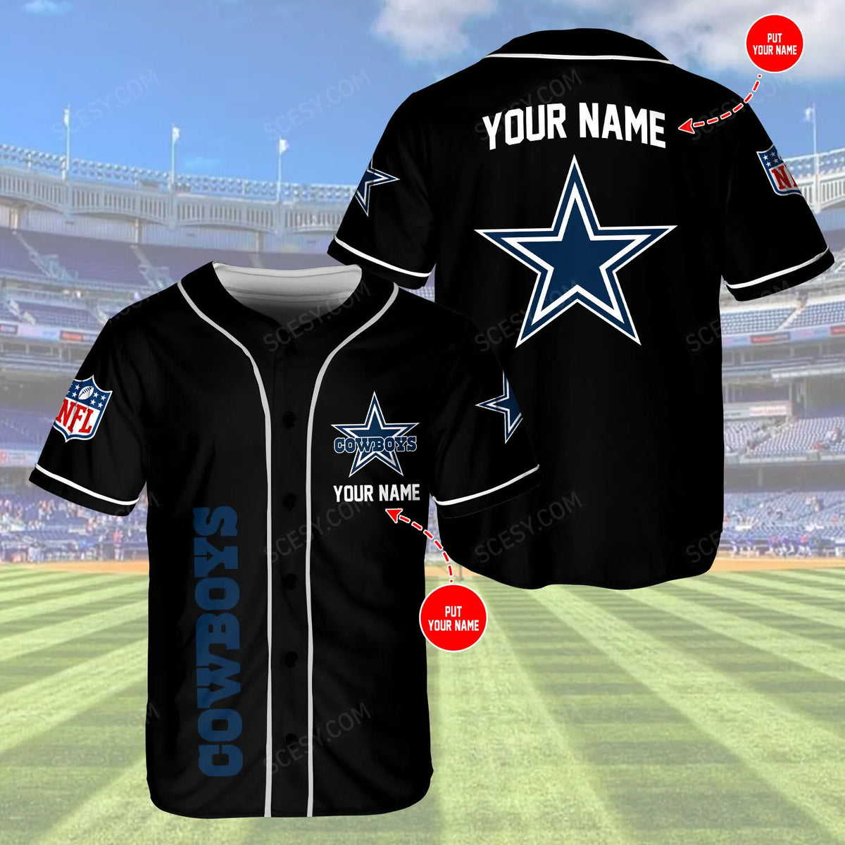 Dallas Cowboys Baseball Jersey