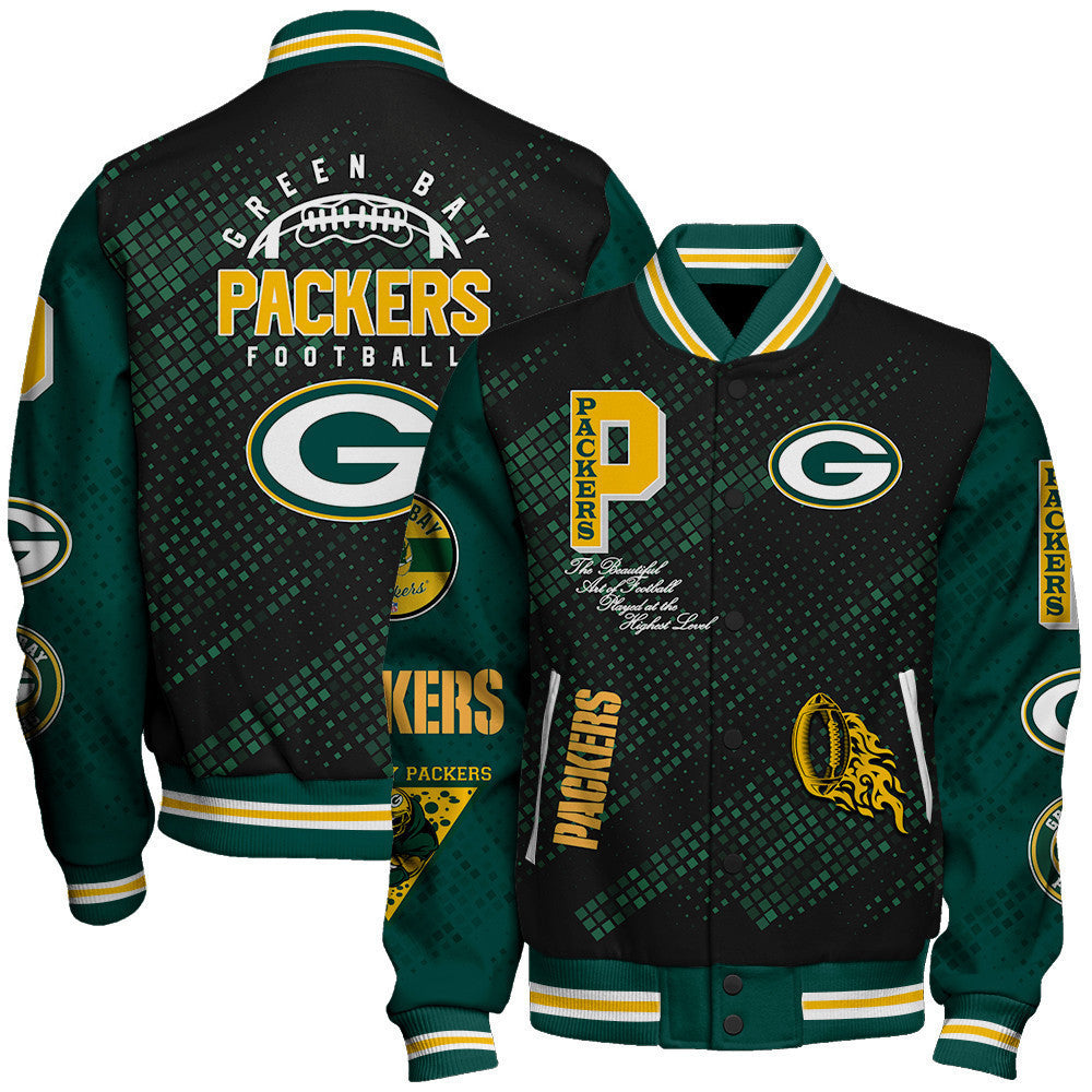 Green Bay Packers National Football Conference Unisex Varsity Jacket AZBTVJK000021