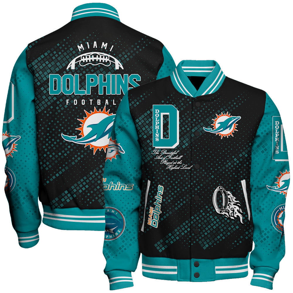 Miami Dolphins National Football Conference Unisex Varsity Jacket AZBTVJK000024