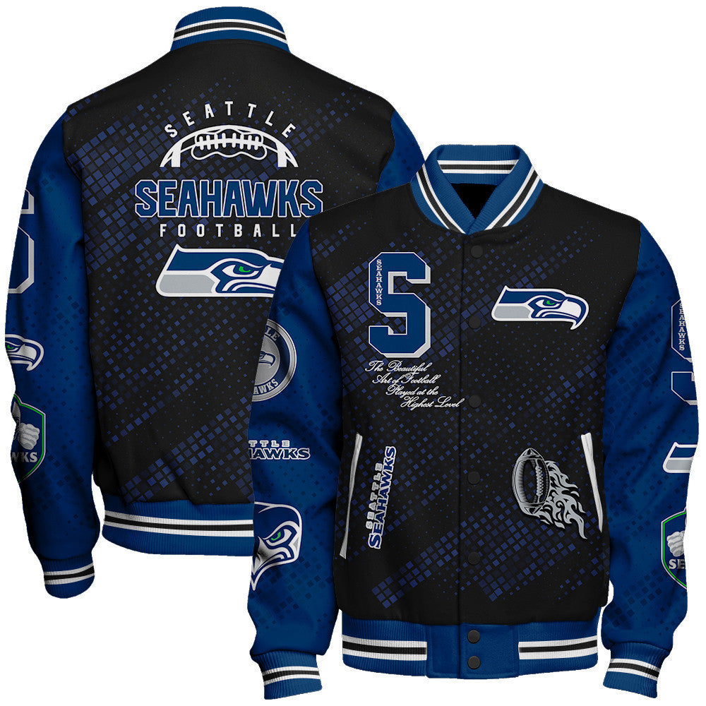 Seattle Seahawks National Football Conference Unisex Varsity Jacket AZBTVJK000022