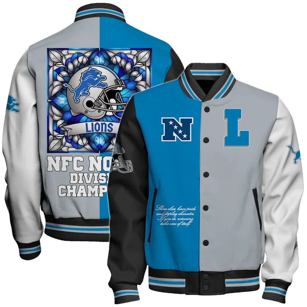 Detroit Lions National Football Conference Unisex Varsity Jacket AZBTVJK000031