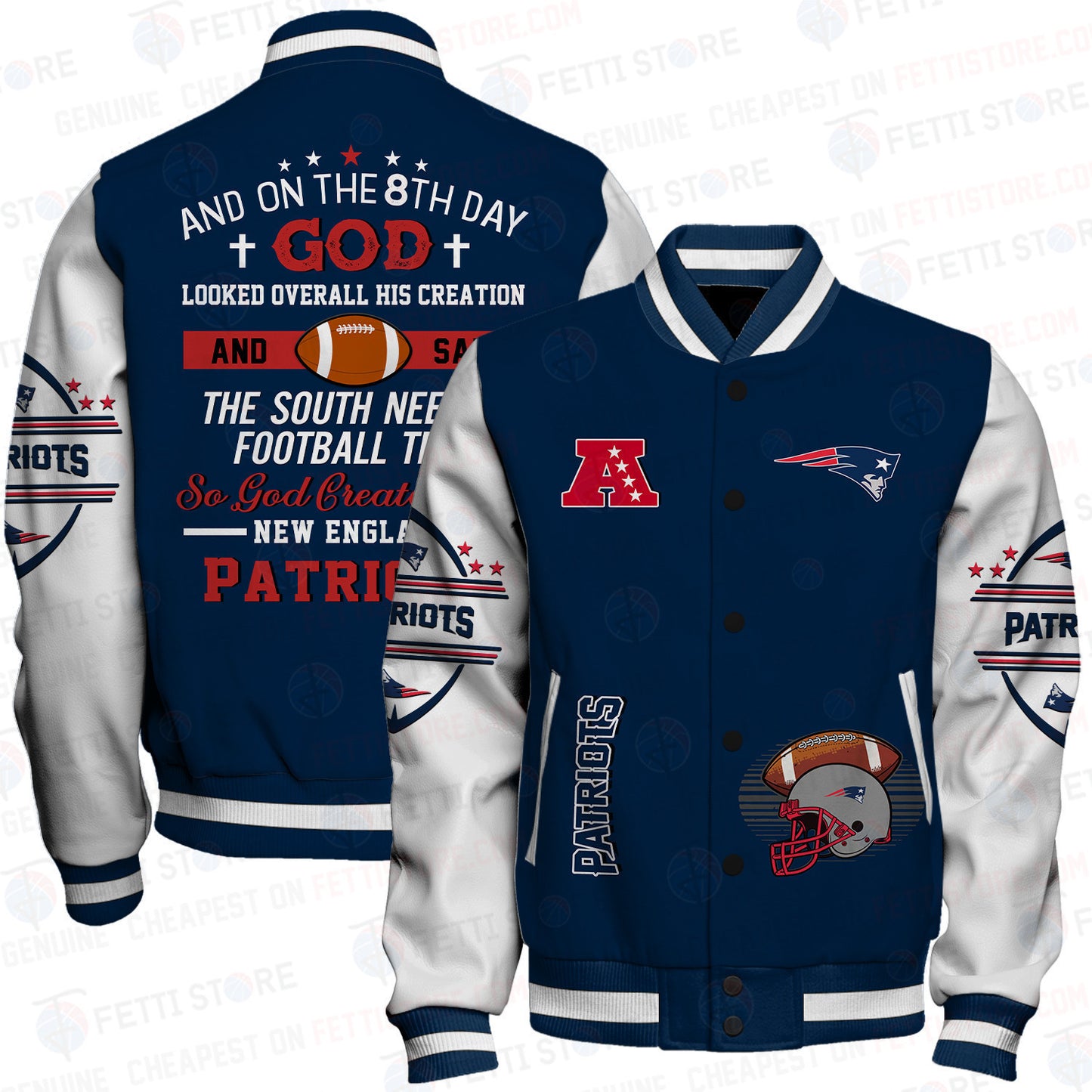 New England Patriots National Football Conference Unisex Varsity Jacket AZBTVJK000038