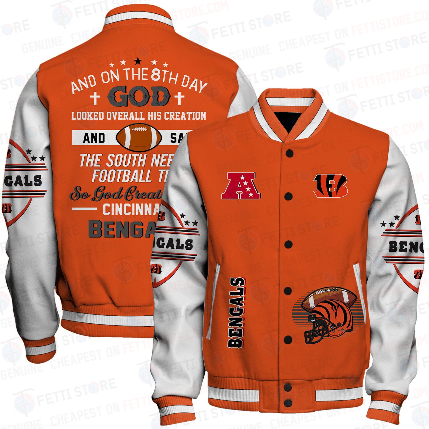 Cincinnati Bengals National Football Conference Unisex Varsity Jacket AZBTVJK000042