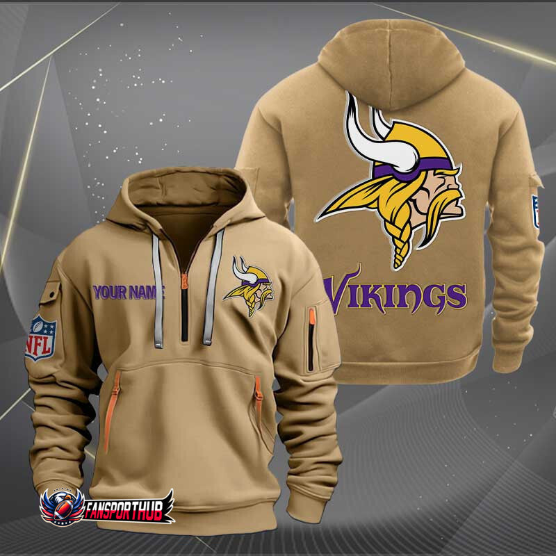 Minnesota Vikings New Personalized Quarter Zip Hoodie Limited Edition AZBTQZH000208