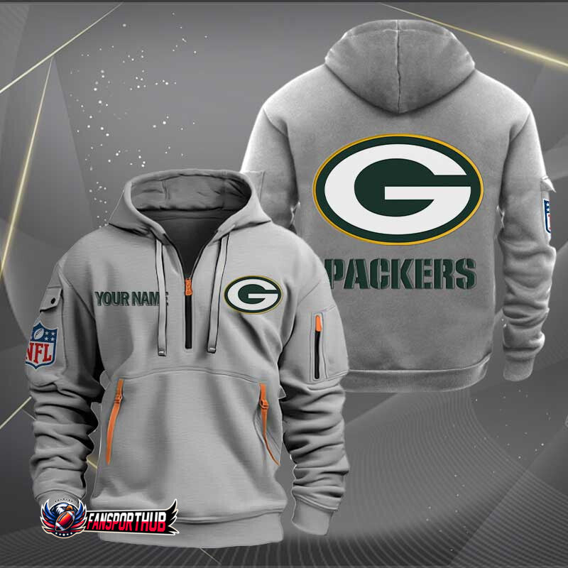 Green Bay Packers New Personalized Quarter Zip Hoodie Limited Edition AZBTQZH000216