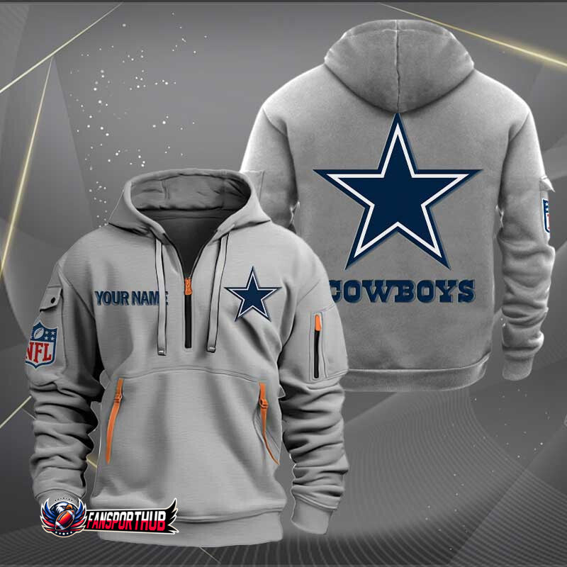 Dallas Cowboys New Personalized Quarter Zip Hoodie Limited Edition AZBTQZH000230