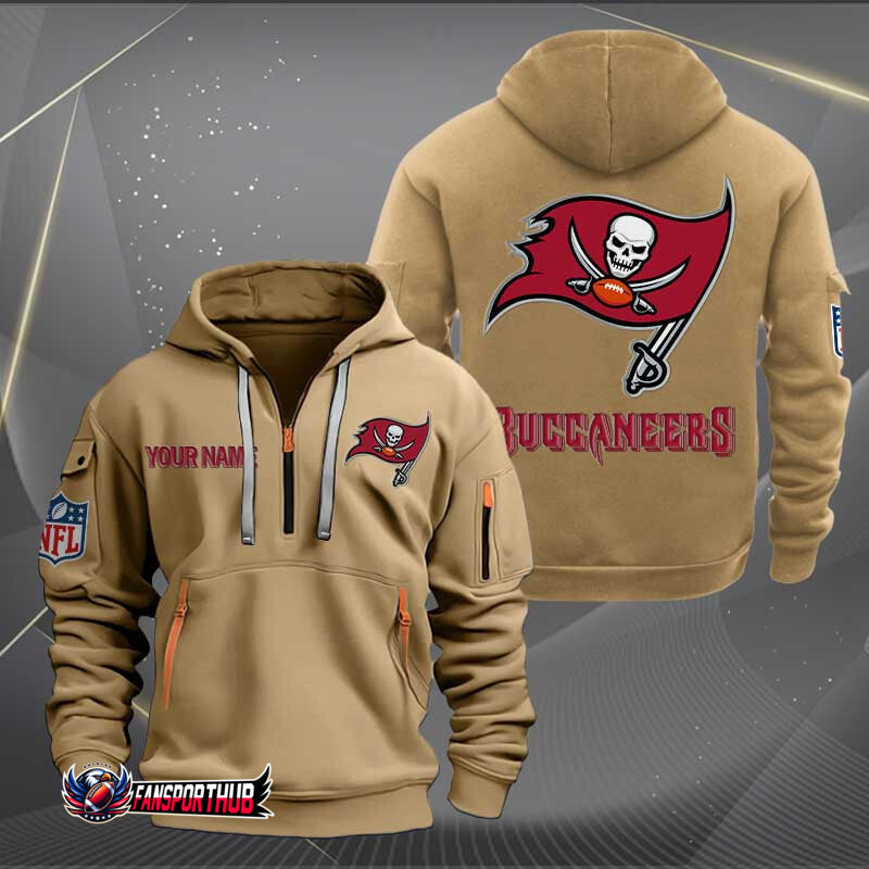 Tampa Bay Buccaneers New Personalized Quarter Zip Hoodie Limited Edition AZBTQZH000227