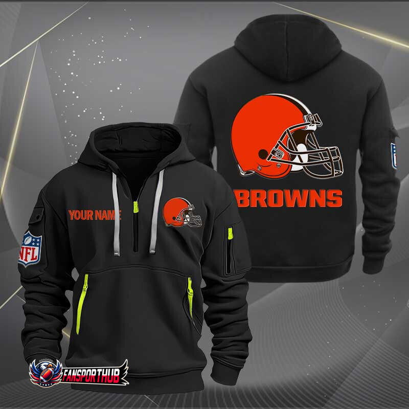 Cleveland Browns New Personalized Quarter Zip Hoodie Limited Edition AZBTQZH000239