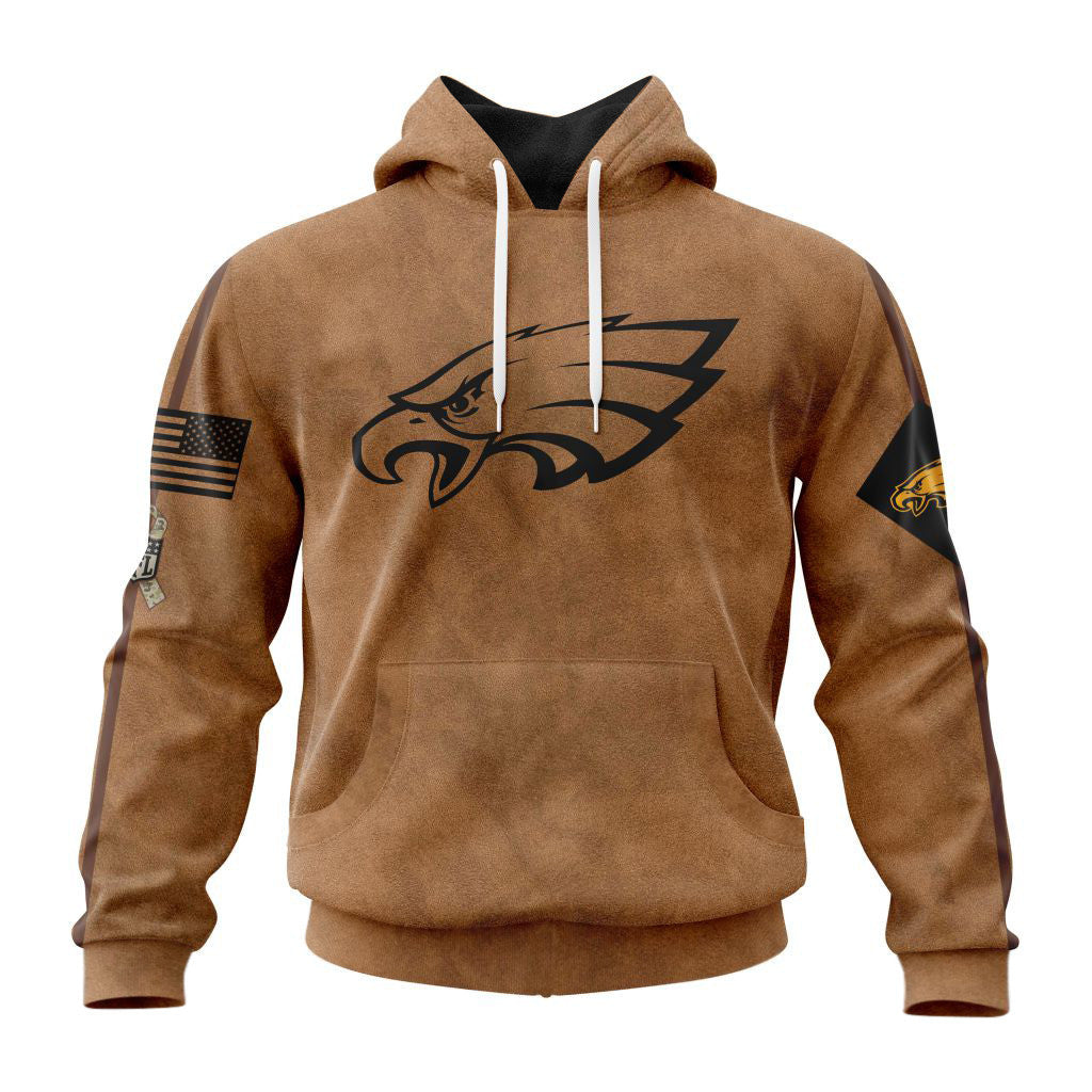 Philadelphia Eagles Personalized Salute To Service Club Hoodie AZBTHD000017