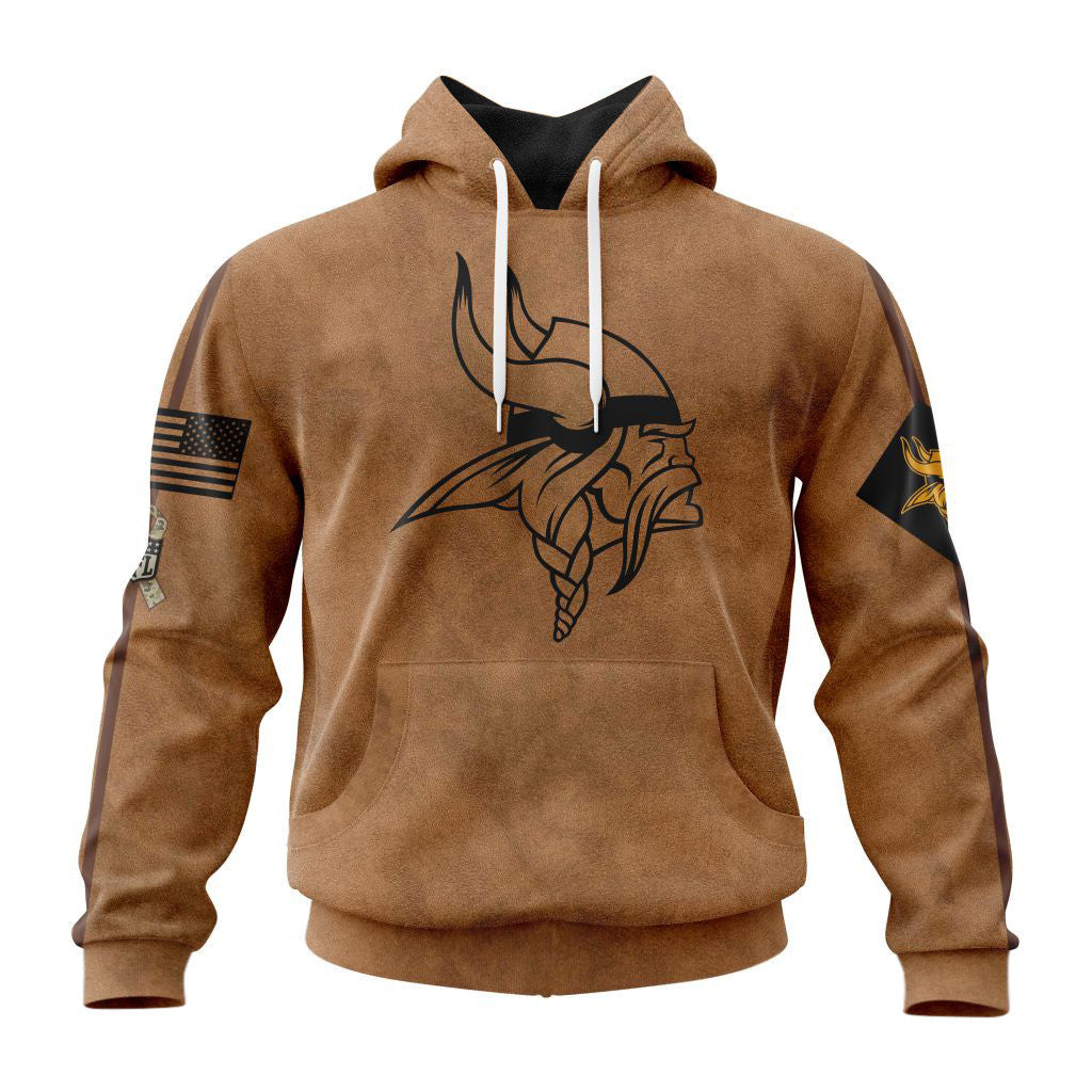 Minnesota Vikings Personalized Salute To Service Club Hoodie AZBTHD000031