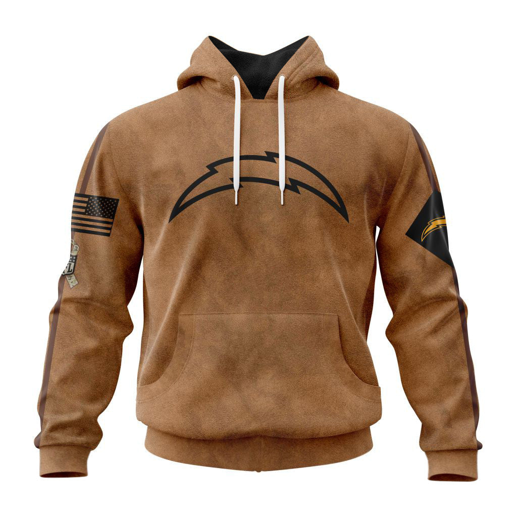 Los Angeles Chargers Personalized Salute To Service Club Hoodie AZBTHD000012