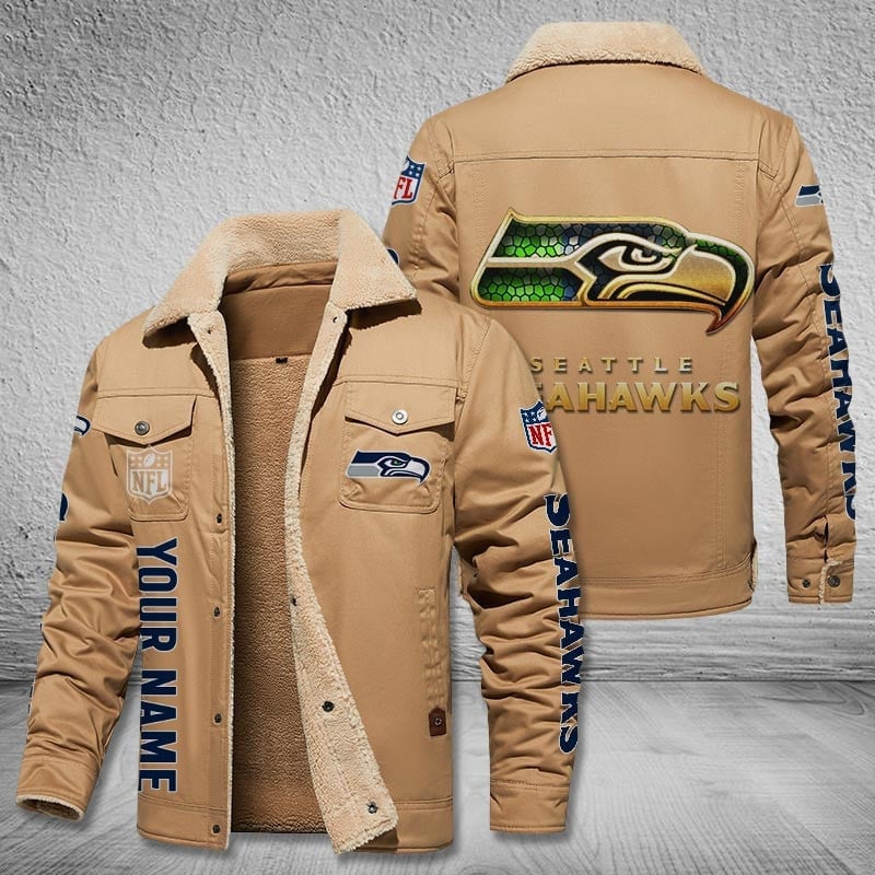 Seattle Seahawks New Personalized Winter Fleece Bomber Jacket AZBTWFBJ000040