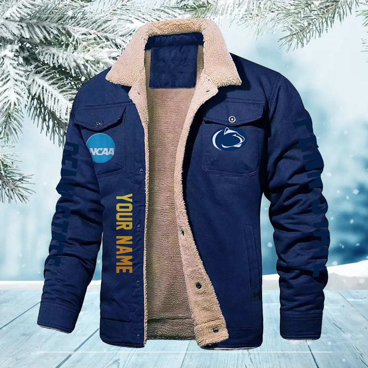 Penn State Nittany Lions New Personalized Winter Fleece Bomber Jacket AZBTWFBJ000003
