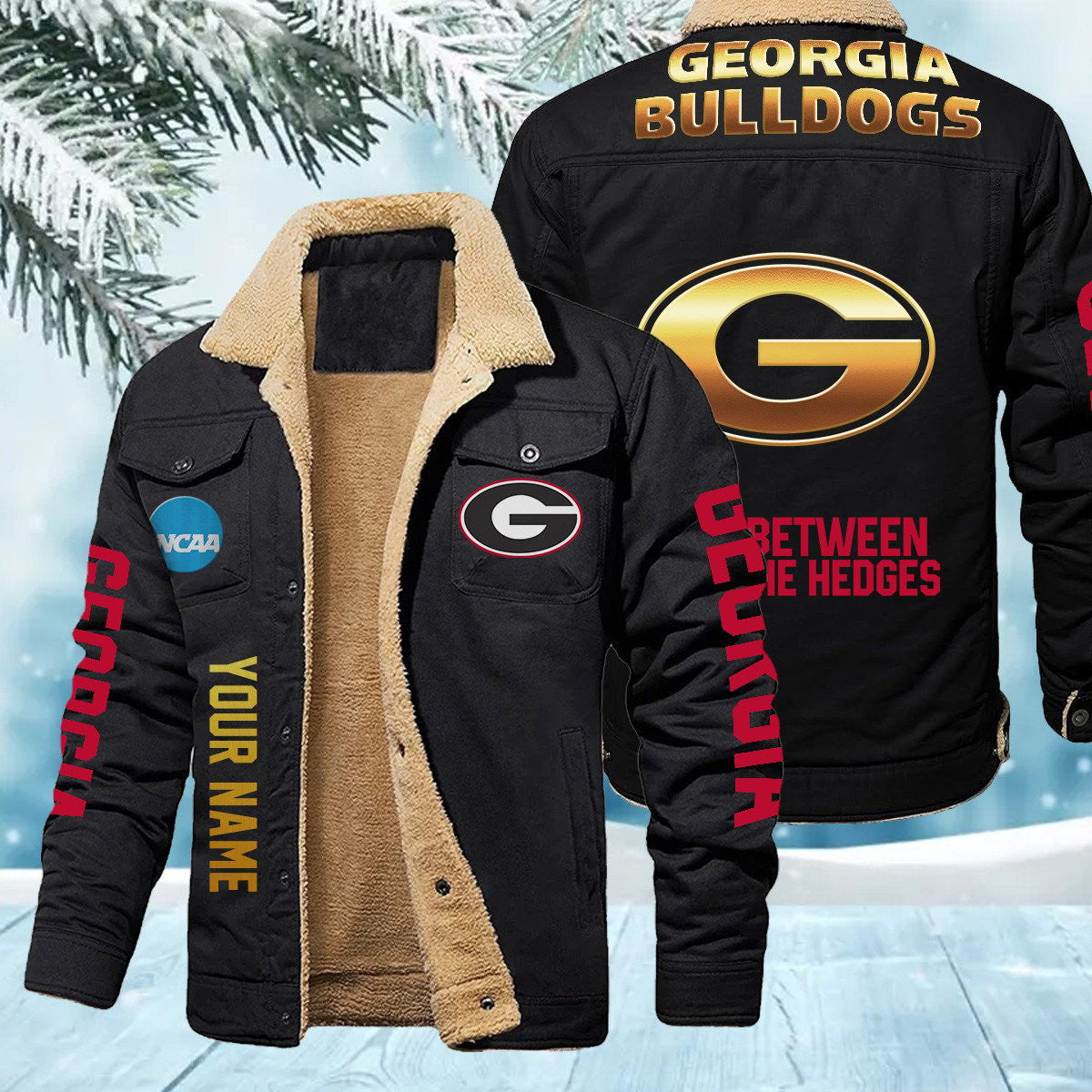 Georgia Bulldogs New Personalized Winter Fleece Bomber Jacket AZBTWFBJ000018