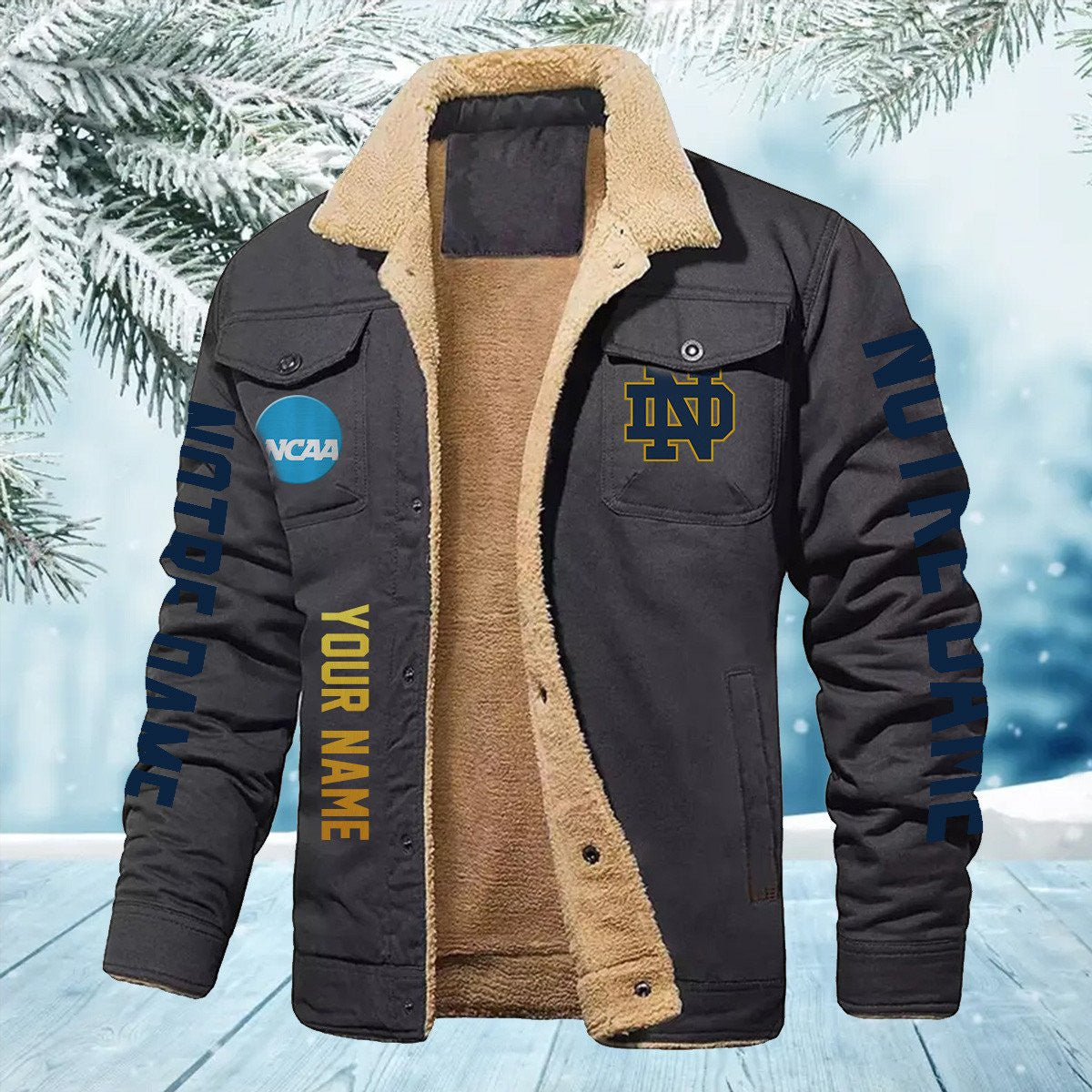 Notre Dame Fighting Irish New Personalized Winter Fleece Bomber Jacket AZBTWFBJ000006
