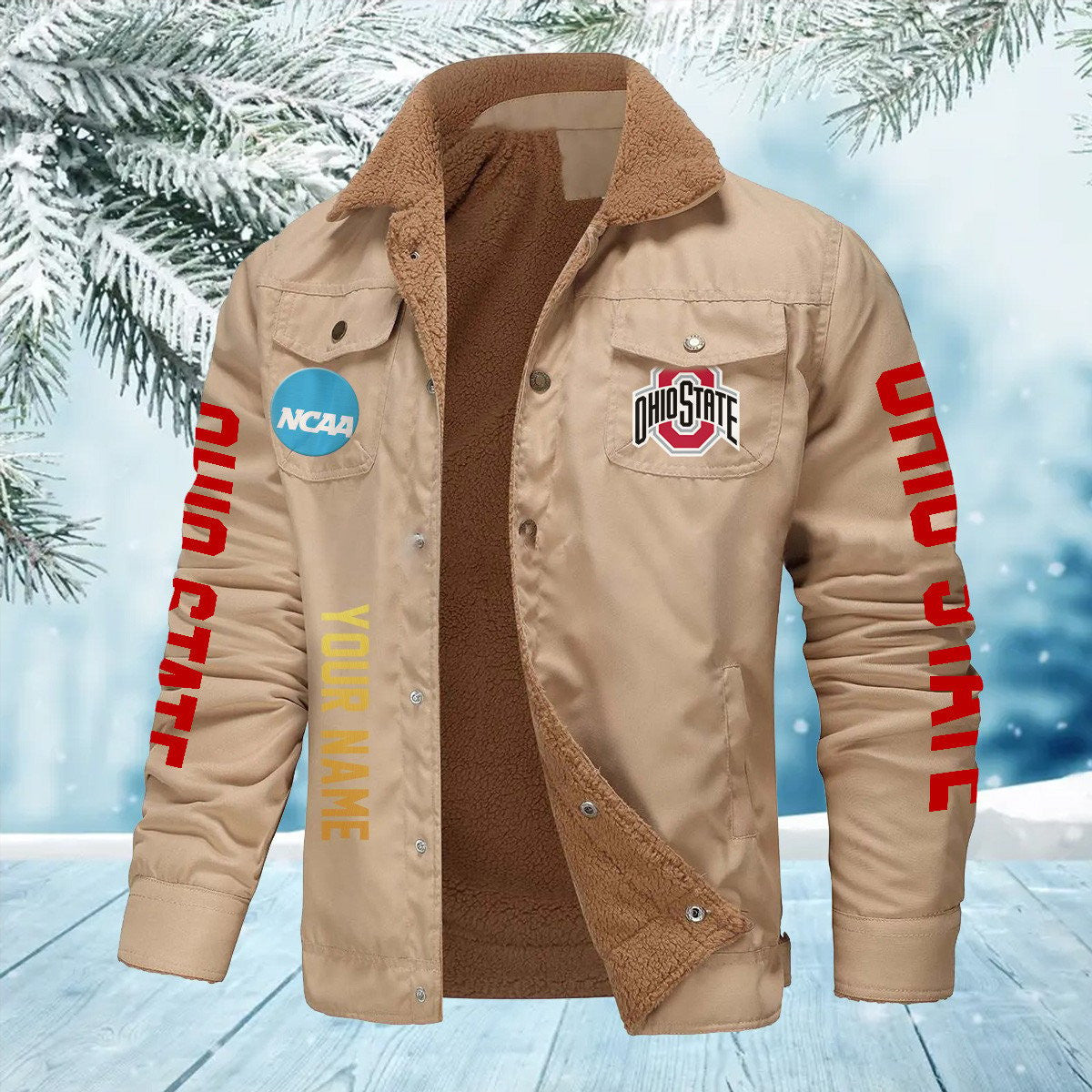 Ohio State Buckeyes New Personalized Winter Fleece Bomber Jacket AZBTWFBJ000016