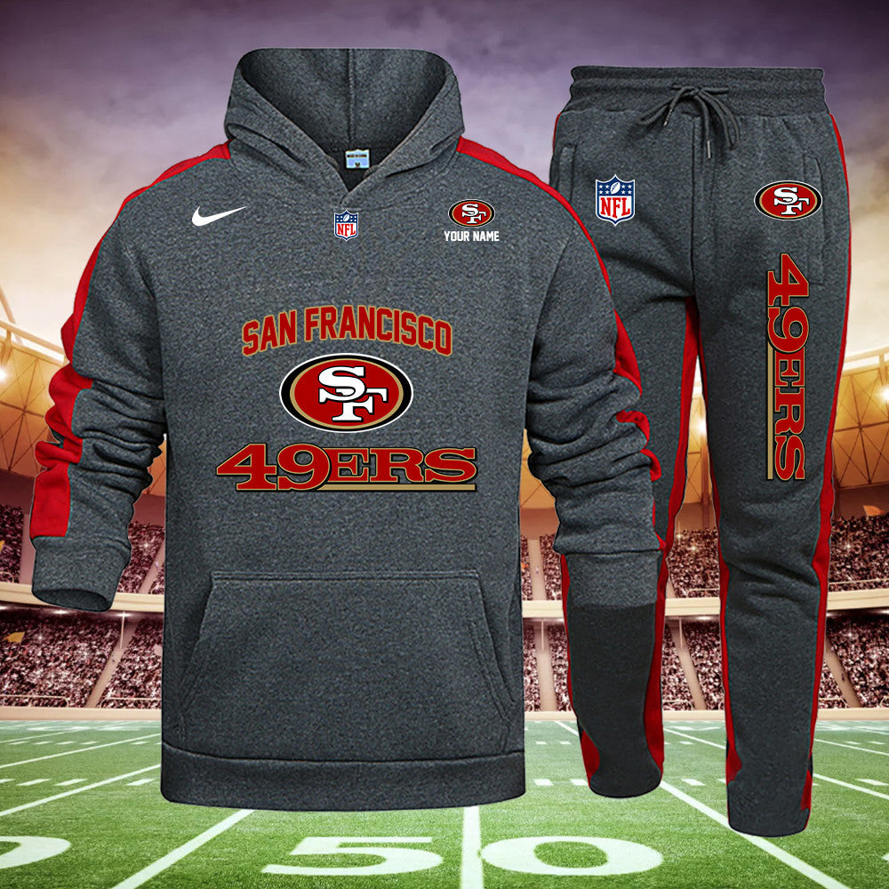 San Francisco 49ers New Personalized Hoodie and Sweatpants Set AZBTHDS000003