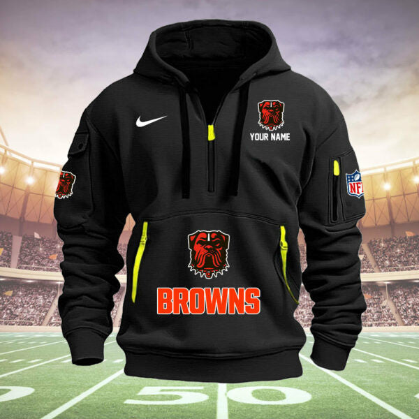 Cleveland Browns New Personalized Quarter Zip Hoodie Limited Edition AZBTQZH000010