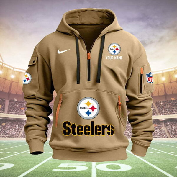 Pittsburgh Steelers New Personalized Quarter Zip Hoodie Limited Edition AZBTQZH000008
