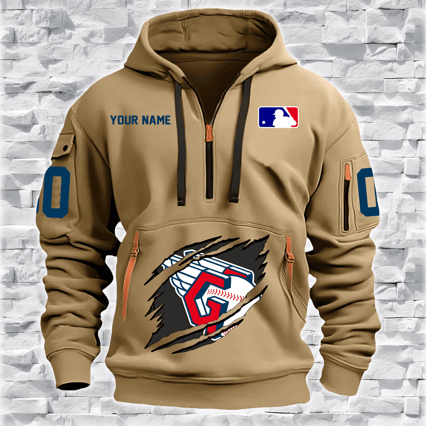 Cleveland Guardians New Personalized Quarter Zip Hoodie Limited Edition AZBTQZH000054