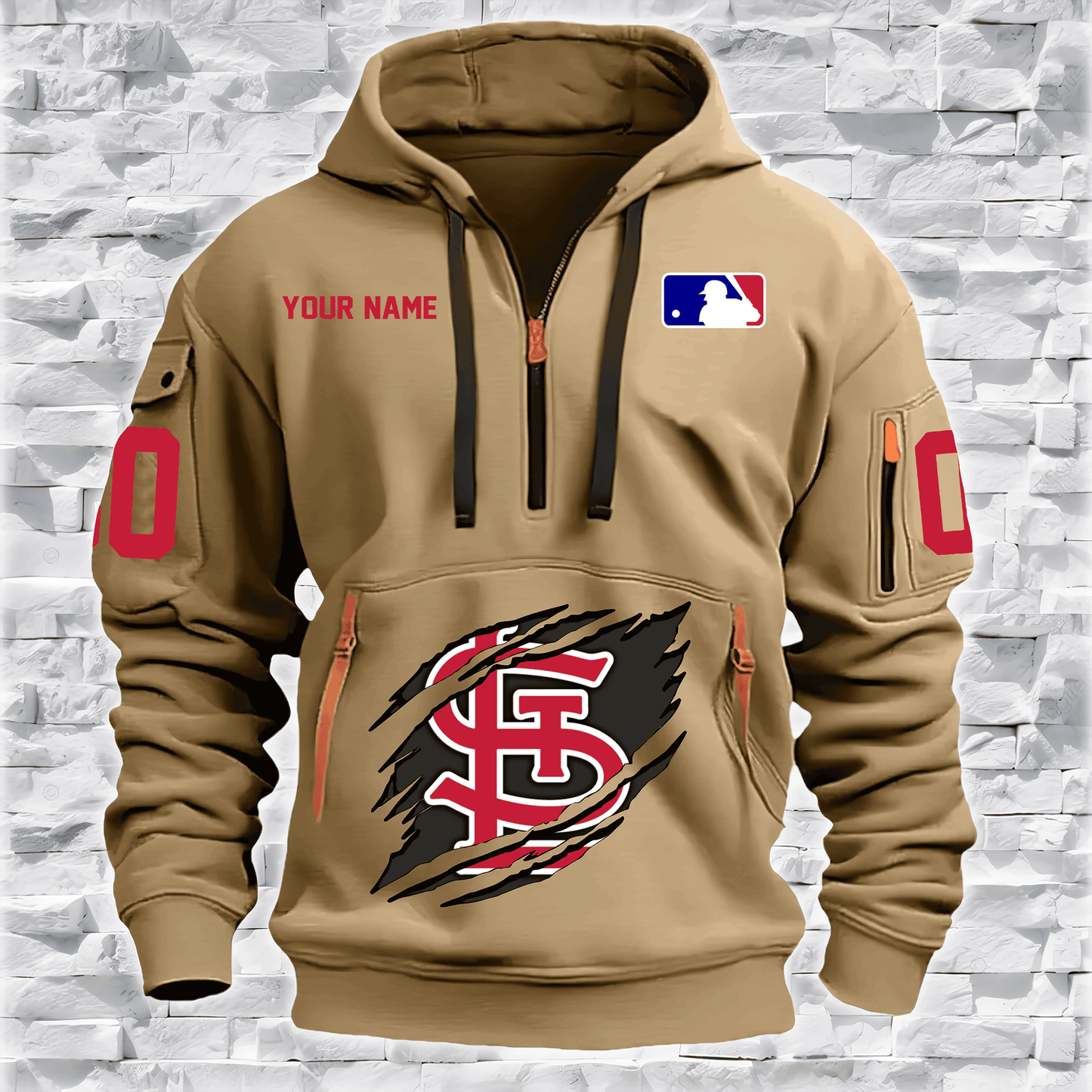 St.Louis Cardinals New Personalized Quarter Zip Hoodie Limited Edition AZBTQZH000051