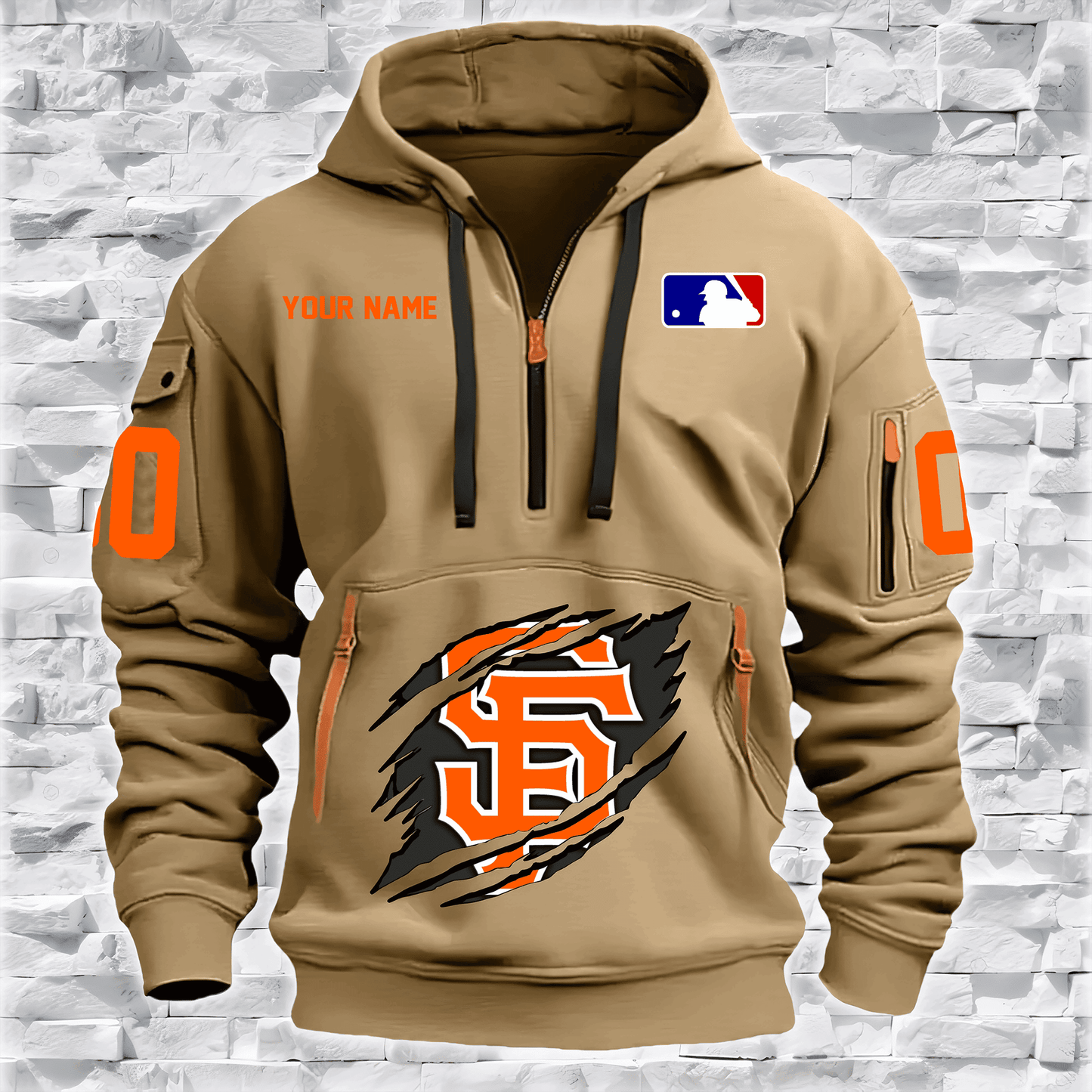 San Francisco Giants New Personalized Quarter Zip Hoodie Limited Edition AZBTQZH000046