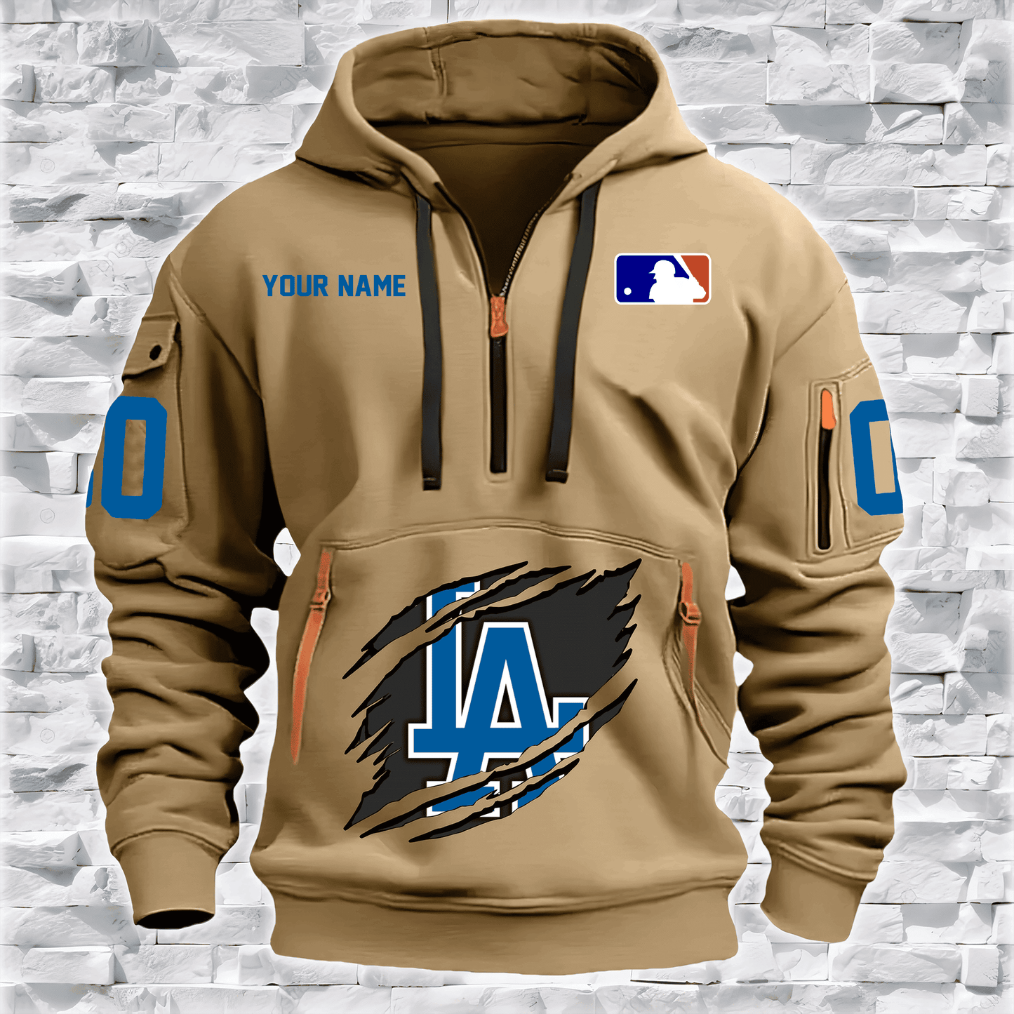 Los Angeles Dodgers New Personalized Quarter Zip Hoodie Limited Edition AZBTQZH000057