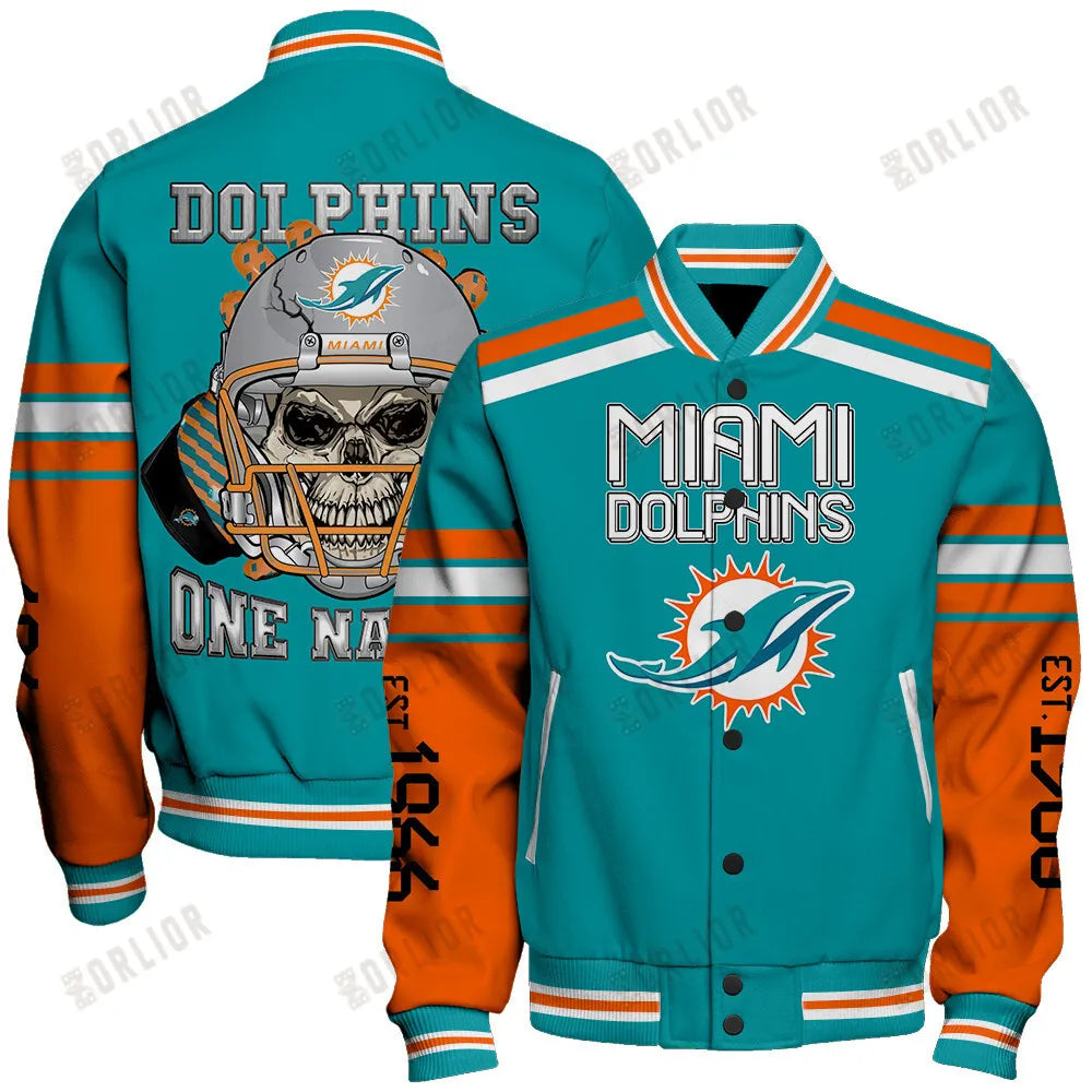 Miami Dolphins Team Spirit Varsity Jacket AZBTVJK000309