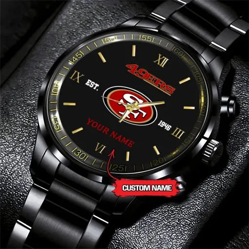 San Francisco 49ers Black Fashion Watch Gifts For Sport Fans AZWATCH117