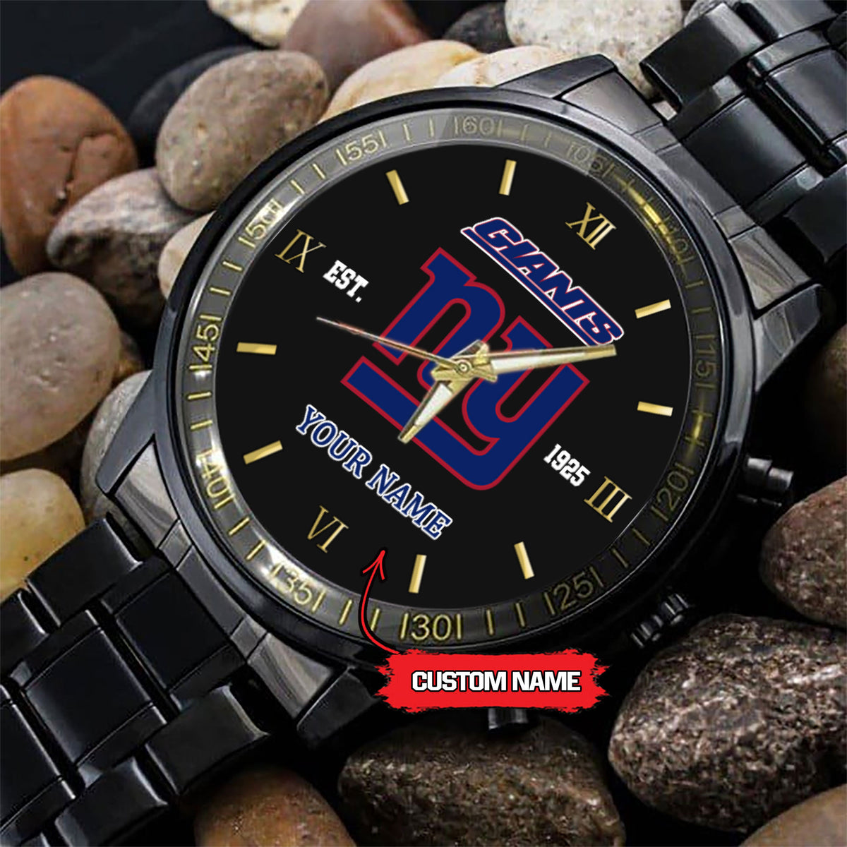 New York Giants Black Fashion Watch Gifts For Sport Fans AZWATCH101
