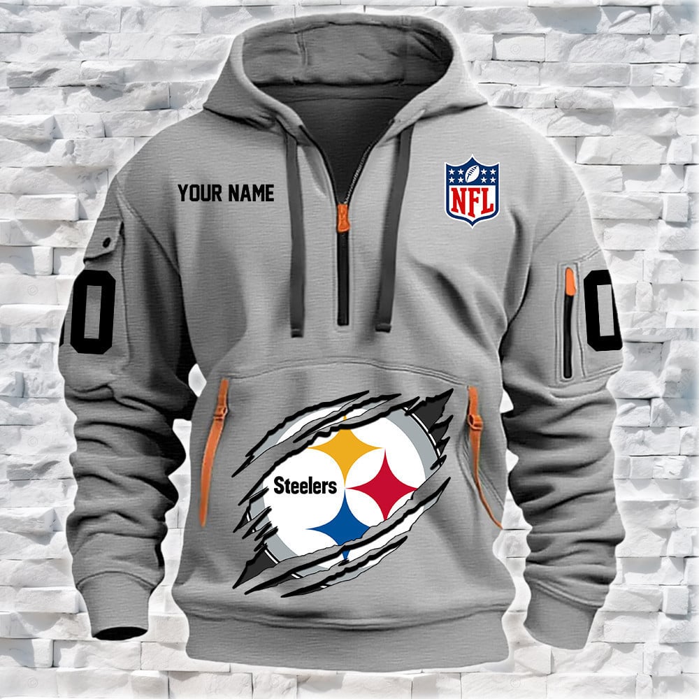 Pittsburgh Steelers New Personalized Quarter Zip Hoodie Limited Edition NA012
