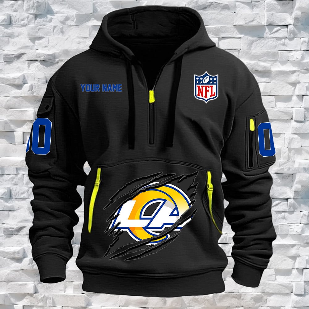 Los Angeles Rams New Personalized Quarter Zip Hoodie Limited Edition NA015