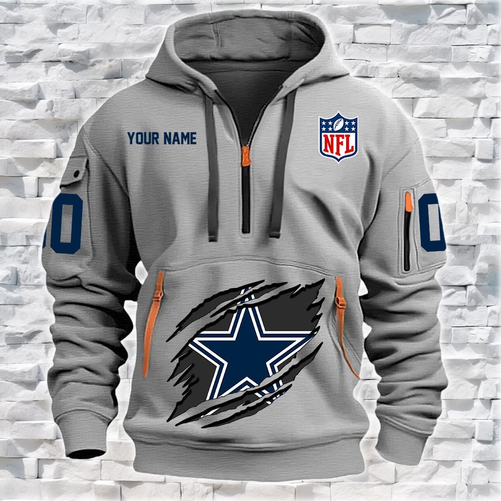 Dallas Cowboys New Personalized Quarter Zip Hoodie Limited Edition NA024