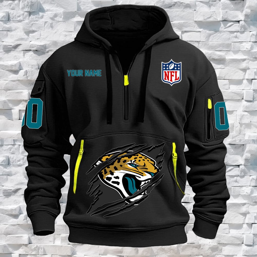 Jacksonville Jaguars New Personalized Quarter Zip Hoodie Limited Edition NA027