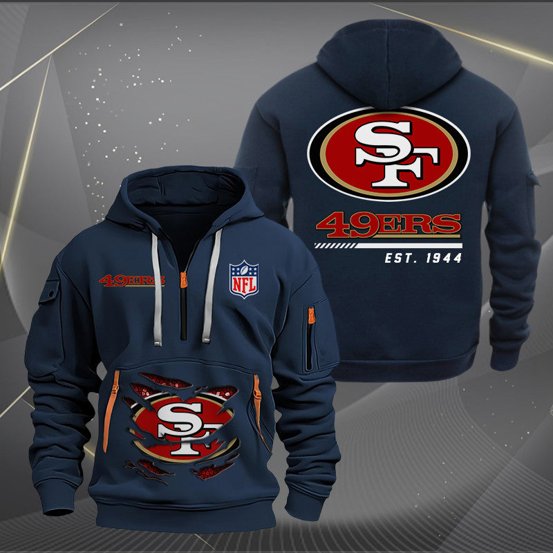 San Francisco 49ers New Personalized Quarter Zip Hoodie Limited Edition AZBTQZH000122