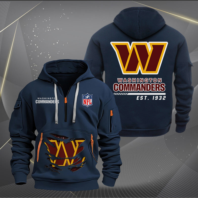 Washington Commanders New Personalized Quarter Zip Hoodie Limited Edition AZBTQZH000126