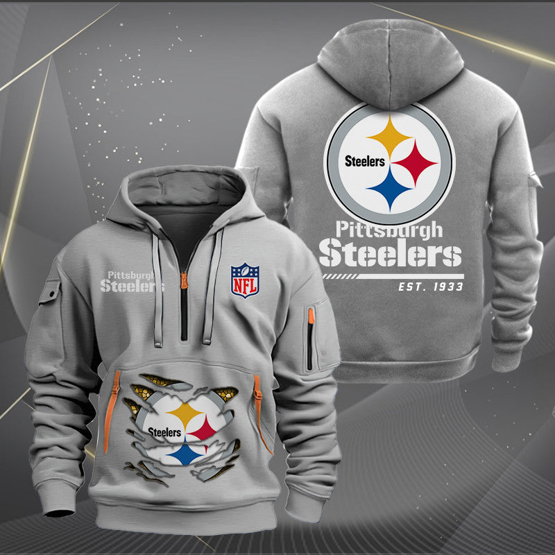 Pittsburgh Steelers New Personalized Quarter Zip Hoodie Limited Edition AZBTQZH000121