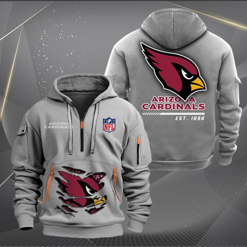 Arizona Cardinals New Personalized Quarter Zip Hoodie Limited Edition AZBTQZH000095