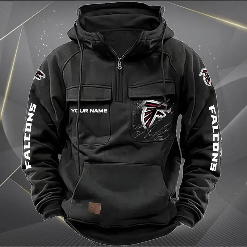 Atlanta Falcons New Personalized Multi-Pockets Zip Hoodie AZBTMZHD000034