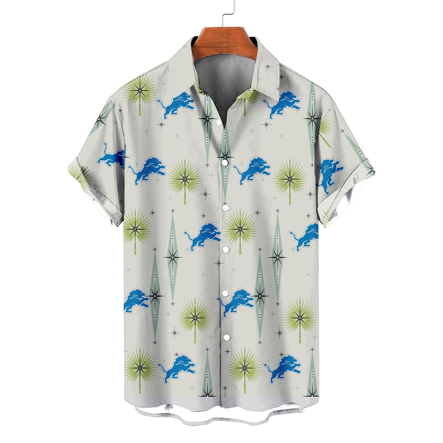 Detroit Lions Summer Hawaiian Shirt Logo AZBTHWS000008