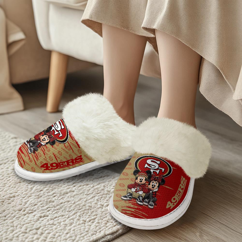 San Francisco 49ers Winter Comfy Cotton Fuzzy Slippers AZBTFSL000020
