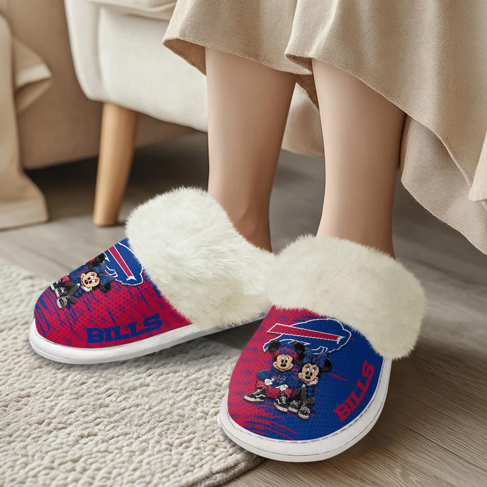 Buffalo Bills Winter Comfy Cotton Fuzzy Slippers AZBTFSL000029