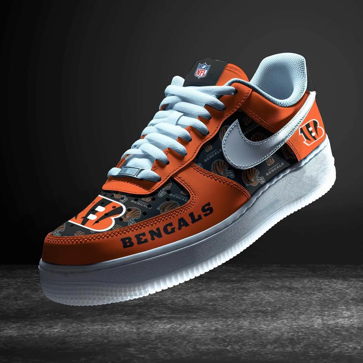 Cincinnati Bengals Personalized AF1-1 Logo Pattern Sneakers AZBTAF1000332