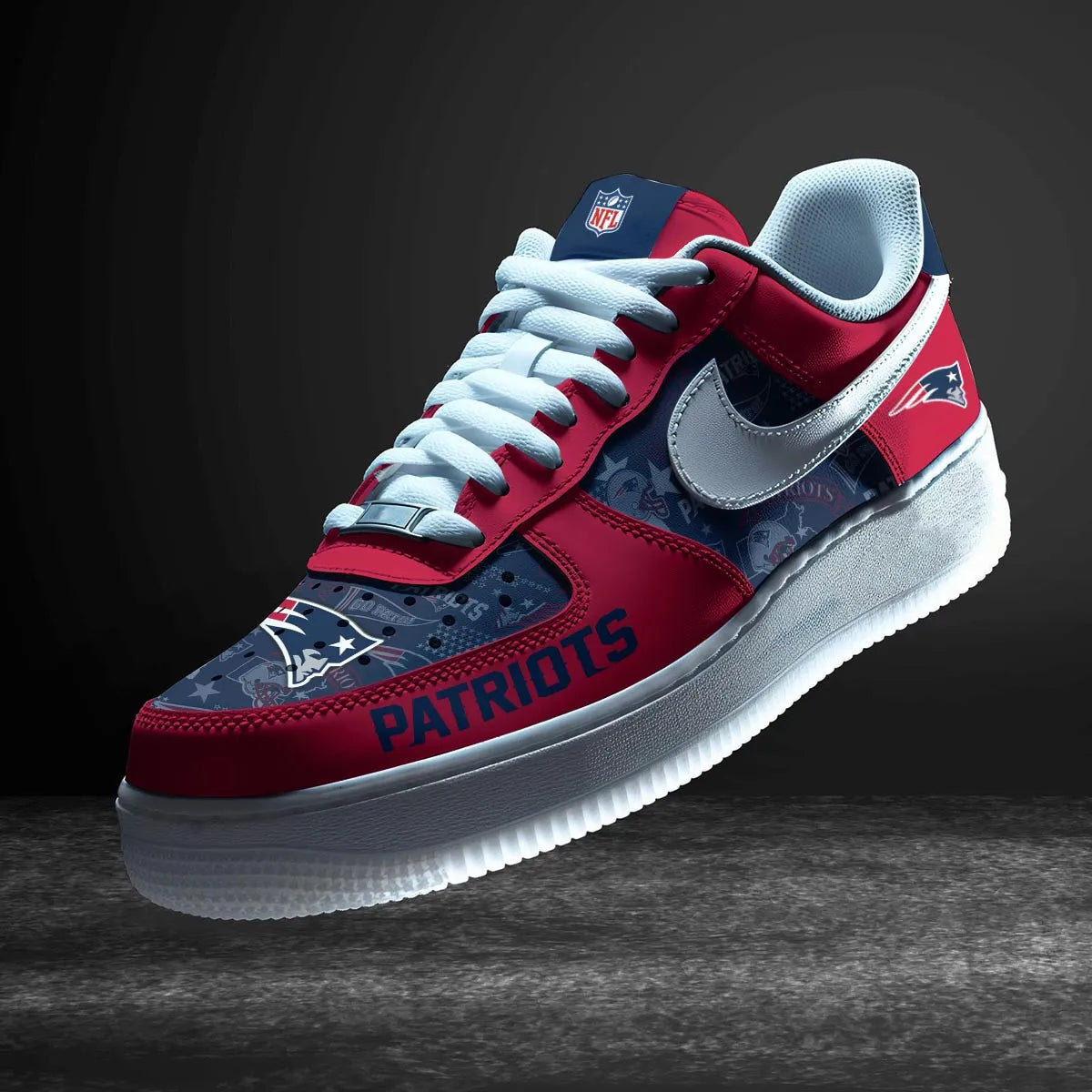 New England Patriots Personalized AF1-1 Logo Pattern Sneakers AZBTAF1000329
