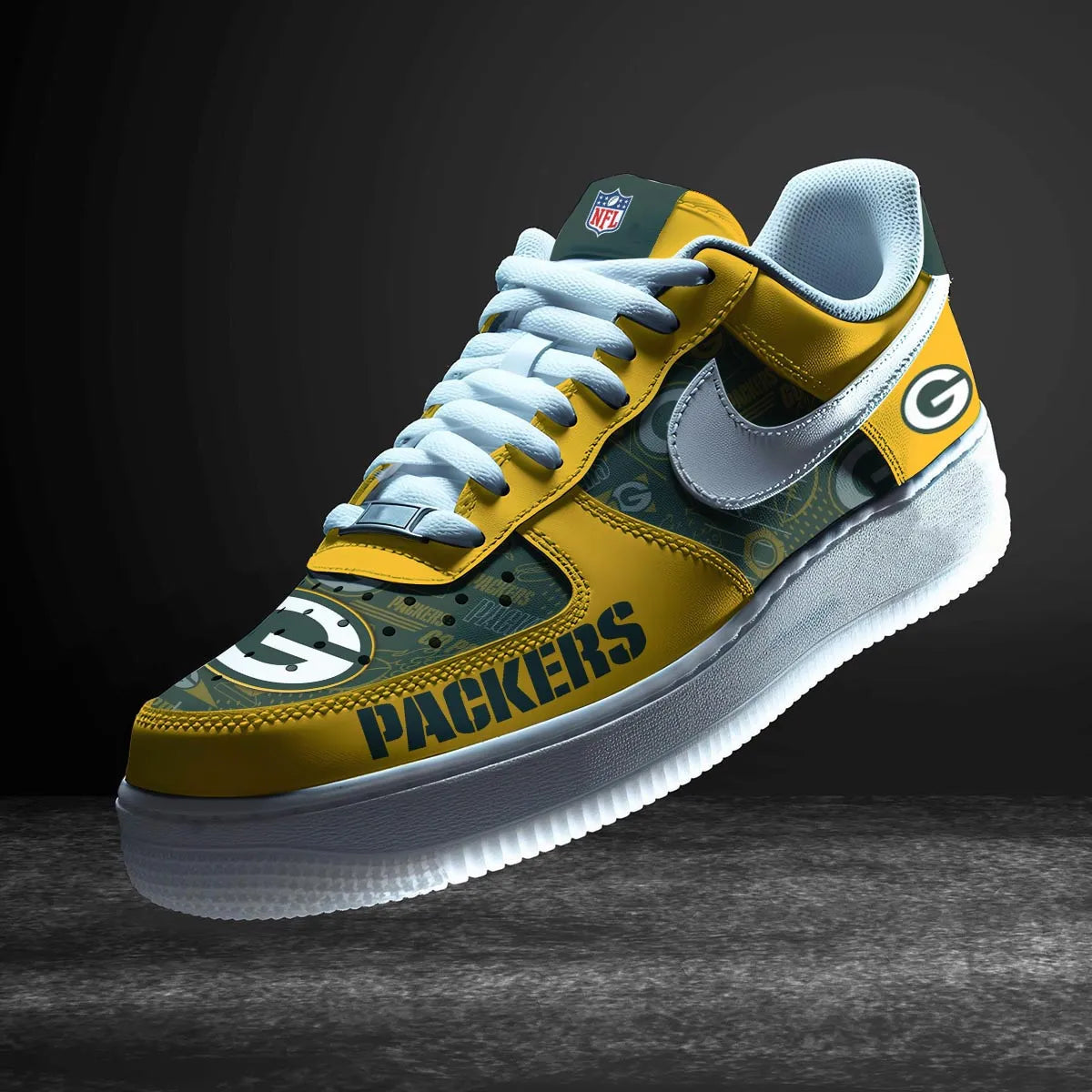Green Bay Packers Personalized AF1-1 Logo Pattern Sneakers AZBTAF1000338